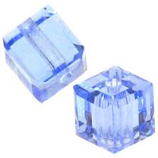 Dreamtime Crystal DC 5601 Cube Bead Light Sapphire 6mm